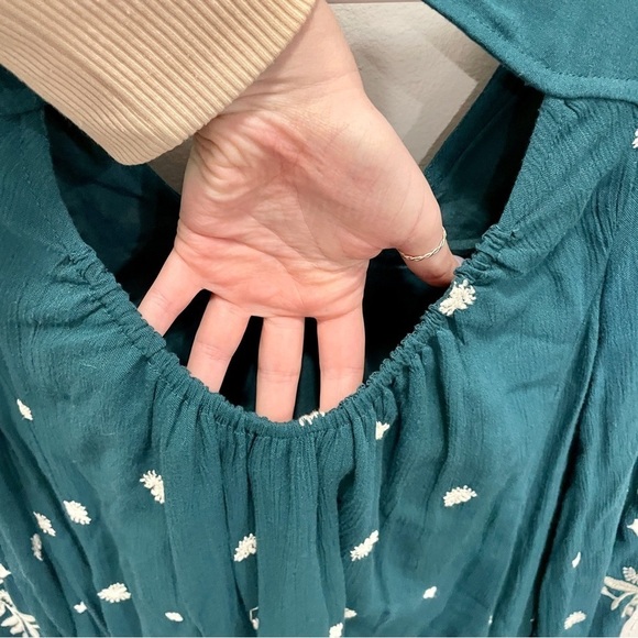 Free People Green Sweet Tennessee Embroidered Long Sleeve Dress - Picture 5 of 15